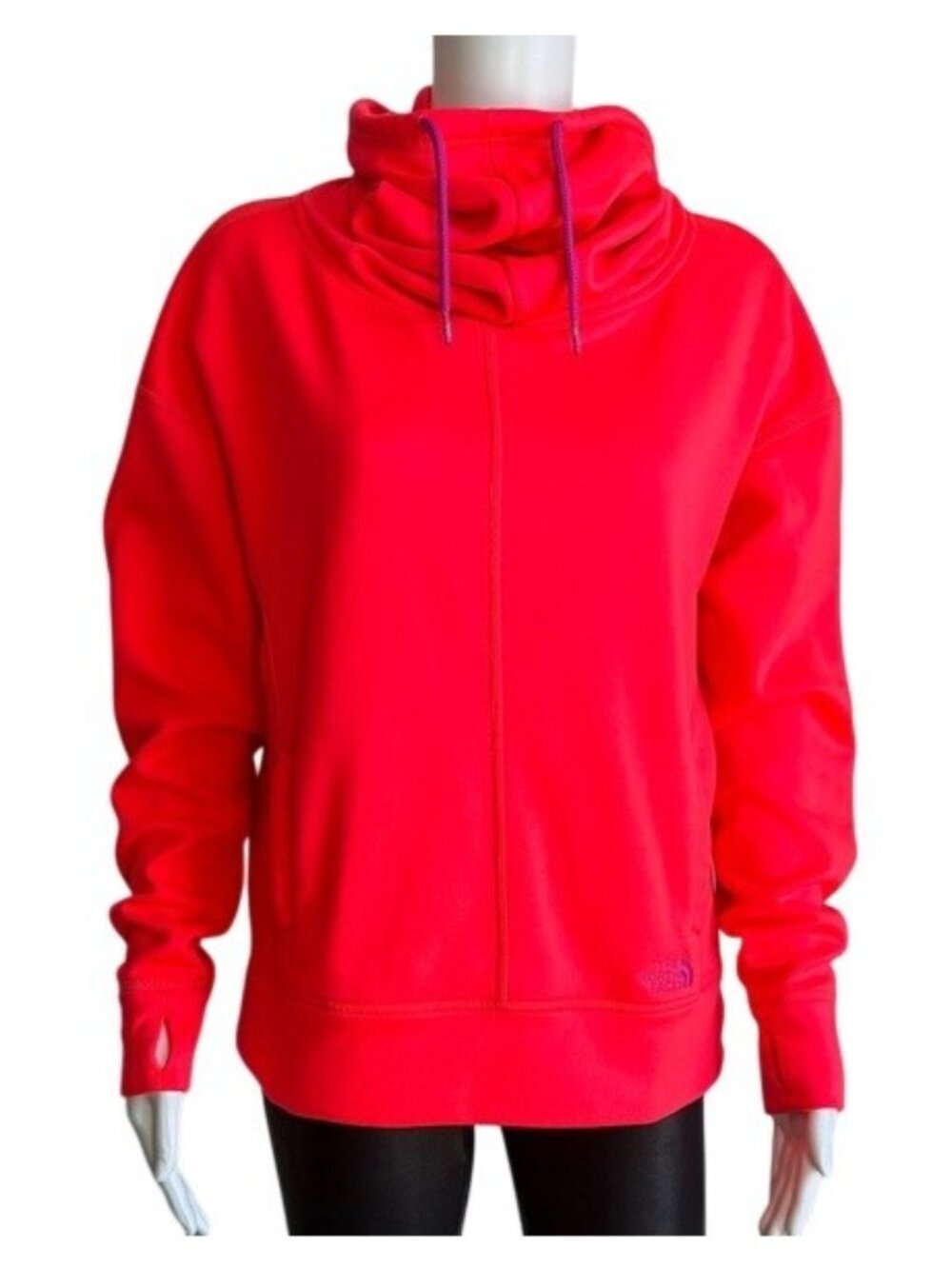 The North Face Women’s Fleece Hoodie Pullover Neon Pink Funnel Neck M